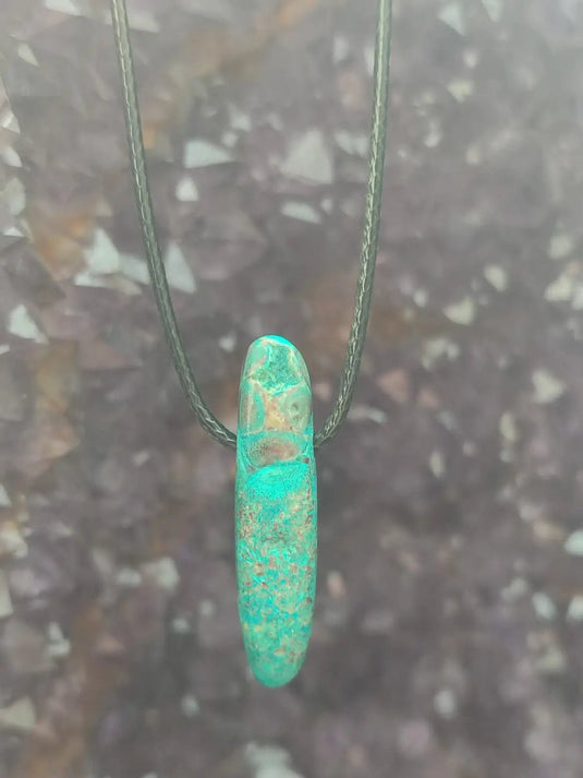 Chrysocolle-Malachite Authentique de RDC - Pendentif - Grade Prémium Chrysocolle-Malachite pendentif
