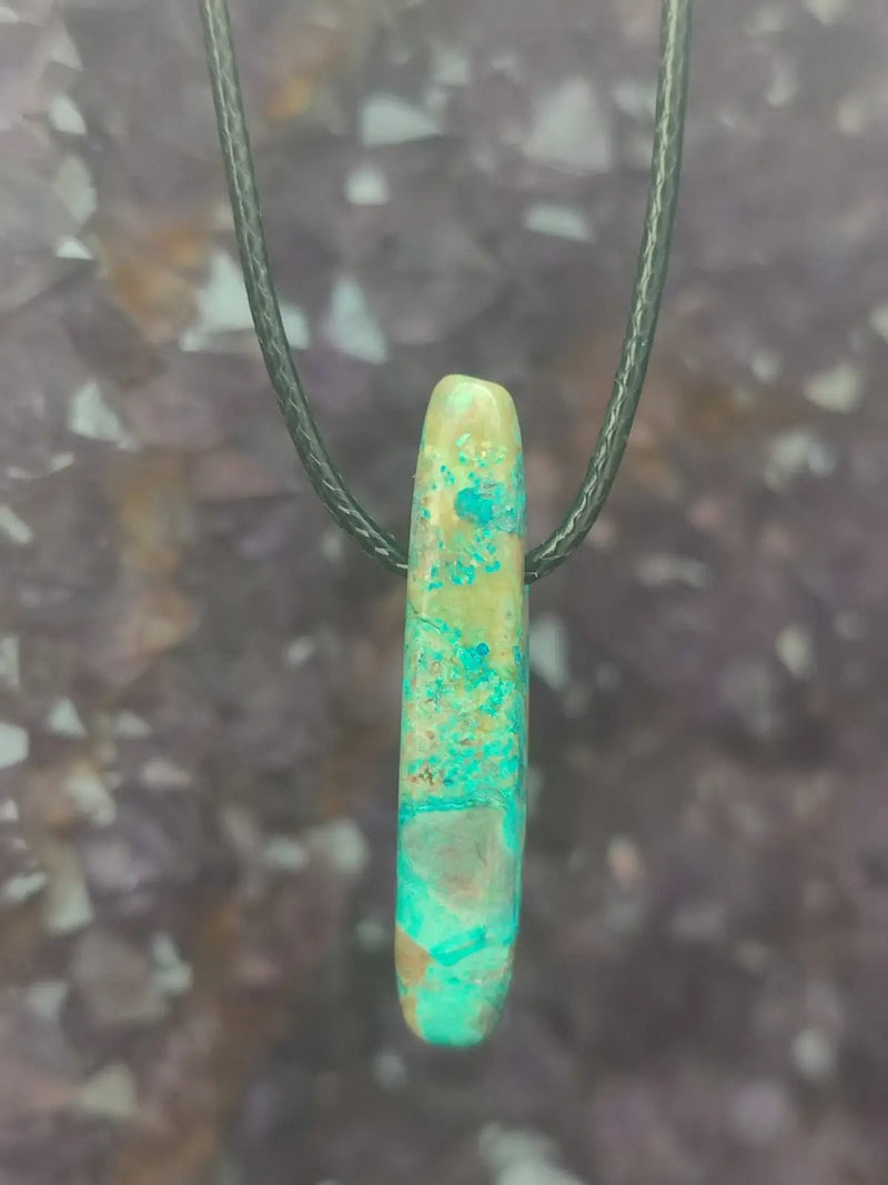 Load image into Gallery viewer, Chrysocolle-Malachite Authentique de RDC - Pendentif - Grade Prémium Chrysocolle-Malachite pendentif
