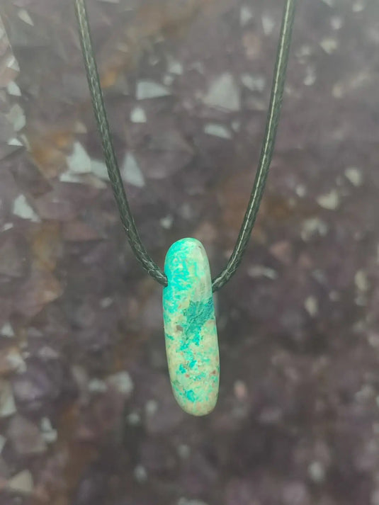 Chrysocolle-Malachite Authentique de RDC - Pendentif - Grade Prémium Chrysocolle-Malachite pendentif