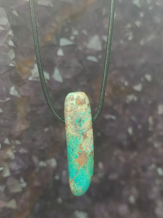 Chrysocolle-Malachite Authentique de RDC - Pendentif - Grade Prémium Chrysocolle-Malachite pendentif