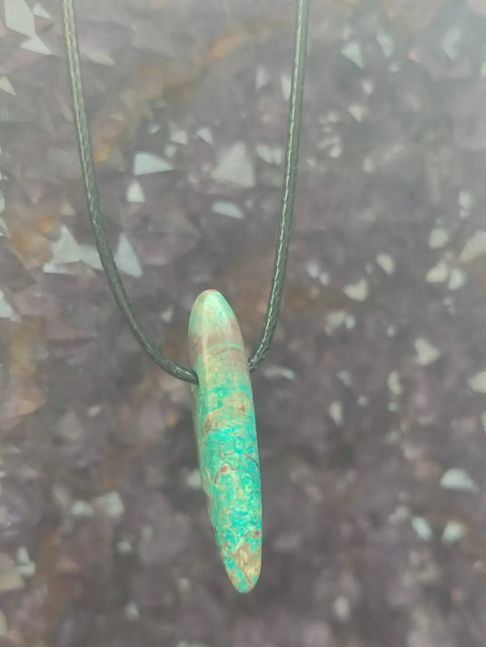 Chrysocolle-Malachite Authentique de RDC - Pendentif - Grade Prémium Chrysocolle-Malachite pendentif