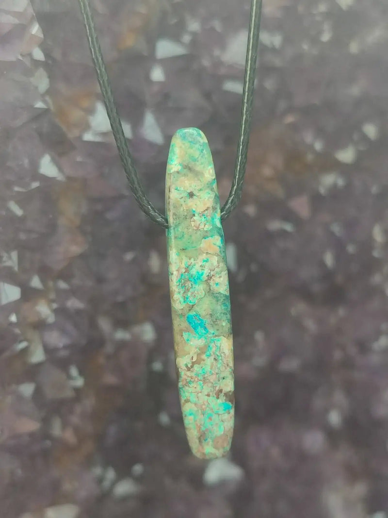 Load image into Gallery viewer, Chrysocolle-Malachite Authentique de RDC - Pendentif - Grade Prémium Chrysocolle-Malachite pendentif
