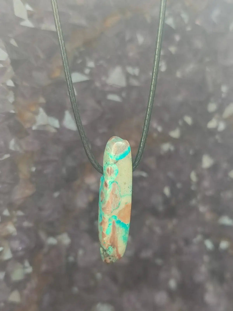 Load image into Gallery viewer, Chrysocolle-Malachite Authentique de RDC - Pendentif - Grade Prémium Chrysocolle-Malachite pendentif
