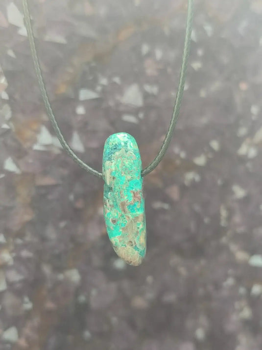Chrysocolle-Malachite Authentique de RDC - Pendentif - Grade Prémium Chrysocolle-Malachite pendentif