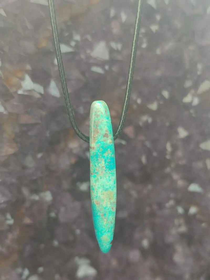 Chargez l'image dans la visionneuse de la galerie, Chrysocolle-Malachite Authentique de RDC - Pendentif - Grade Prémium Chrysocolle-Malachite pendentif
