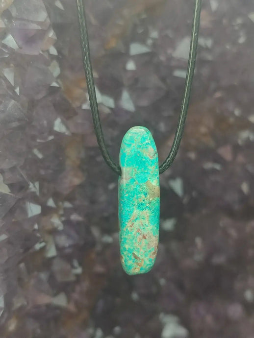 Chrysocolle-Malachite Authentique de RDC - Pendentif - Grade Prémium Chrysocolle-Malachite pendentif