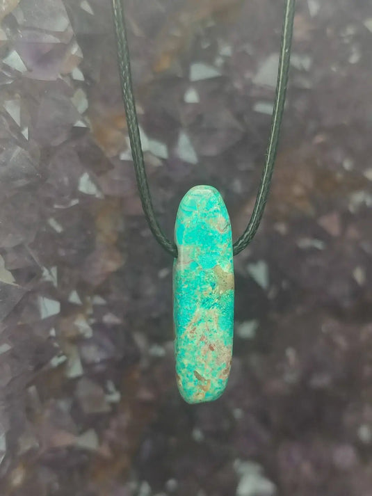 Chrysocolle-Malachite Authentique de RDC - Pendentif - Grade Prémium Chrysocolle-Malachite pendentif