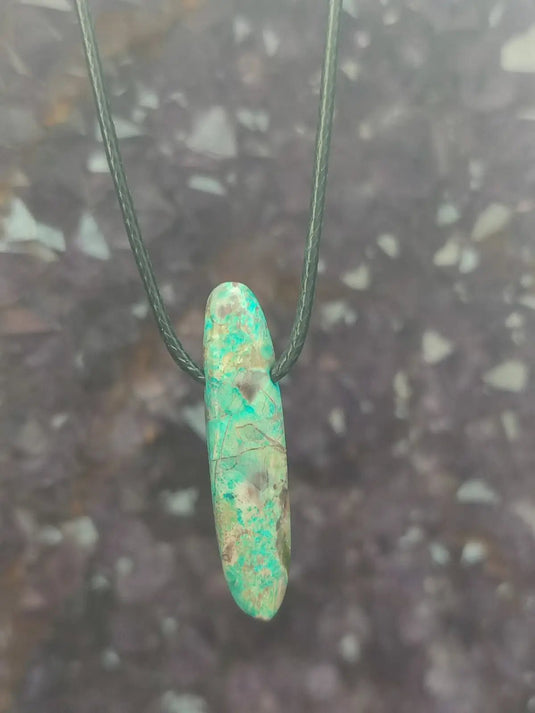 Chrysocolle-Malachite Authentique de RDC - Pendentif - Grade Prémium Chrysocolle-Malachite pendentif