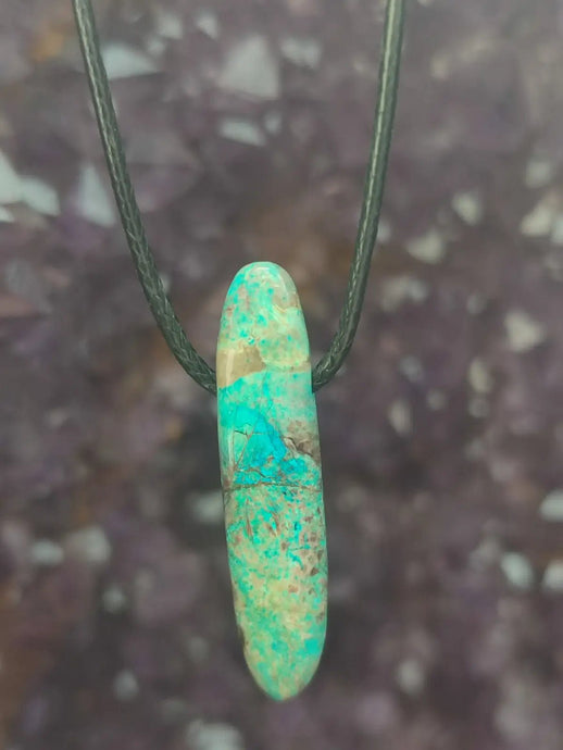Chrysocolle-Malachite Authentique de RDC - Pendentif - Grade Prémium Chrysocolle-Malachite pendentif