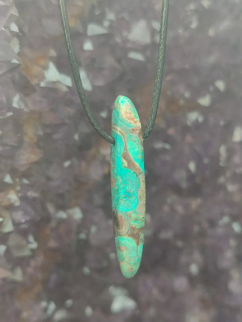 Load image into Gallery viewer, Chrysocolle-Malachite Authentique de RDC - Pendentif - Grade Prémium Chrysocolle-Malachite pendentif
