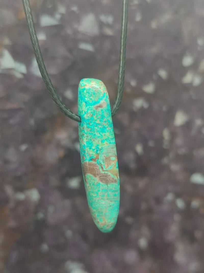 Load image into Gallery viewer, Chrysocolle-Malachite Authentique de RDC - Pendentif - Grade Prémium Chrysocolle-Malachite pendentif
