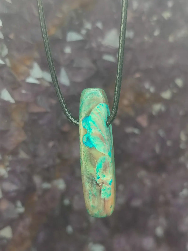 Load image into Gallery viewer, Chrysocolle-Malachite Authentique de RDC - Pendentif - Grade Prémium Chrysocolle-Malachite pendentif

