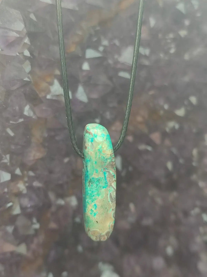 Load image into Gallery viewer, Chrysocolle-Malachite Authentique de RDC - Pendentif - Grade Prémium Chrysocolle-Malachite pendentif
