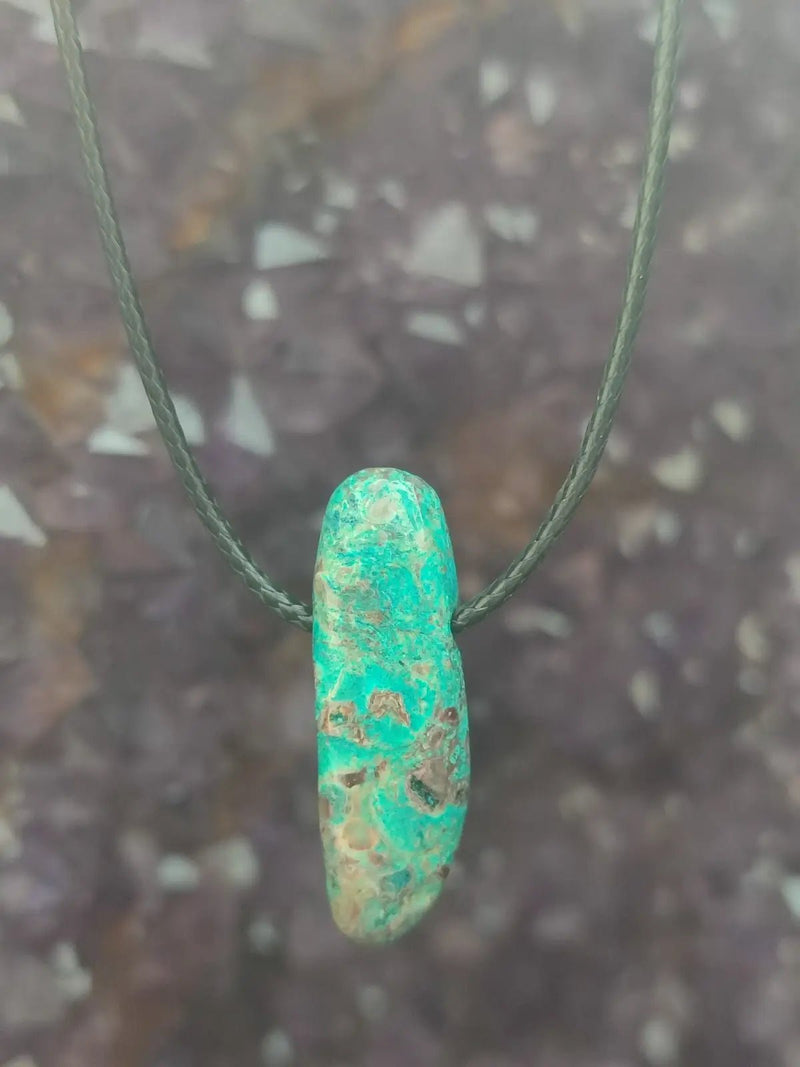Chargez l'image dans la visionneuse de la galerie, Chrysocolle-Malachite Authentique de RDC - Pendentif - Grade Prémium Chrysocolle-Malachite pendentif
