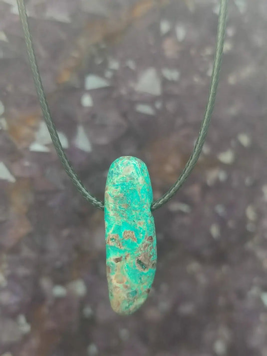 Chrysocolle-Malachite Authentique de RDC - Pendentif - Grade Prémium Chrysocolle-Malachite pendentif