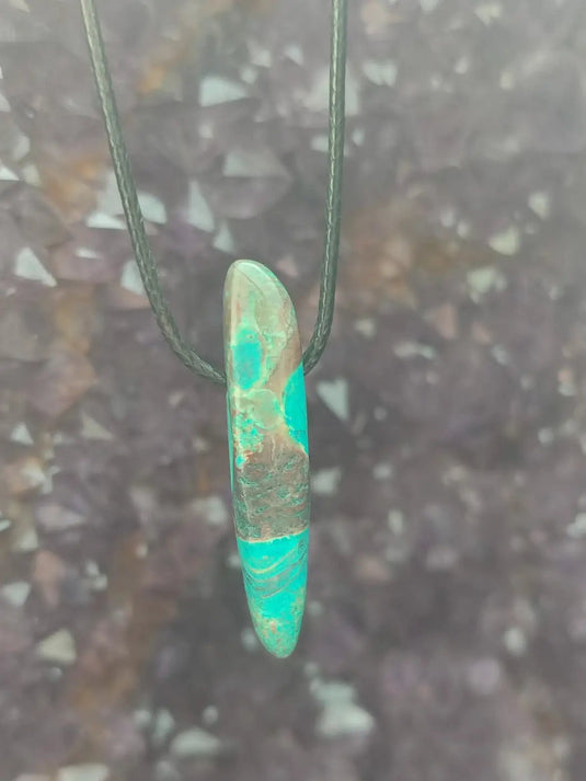 Chrysocolle-Malachite Authentique de RDC - Pendentif - Grade Prémium Chrysocolle-Malachite pendentif