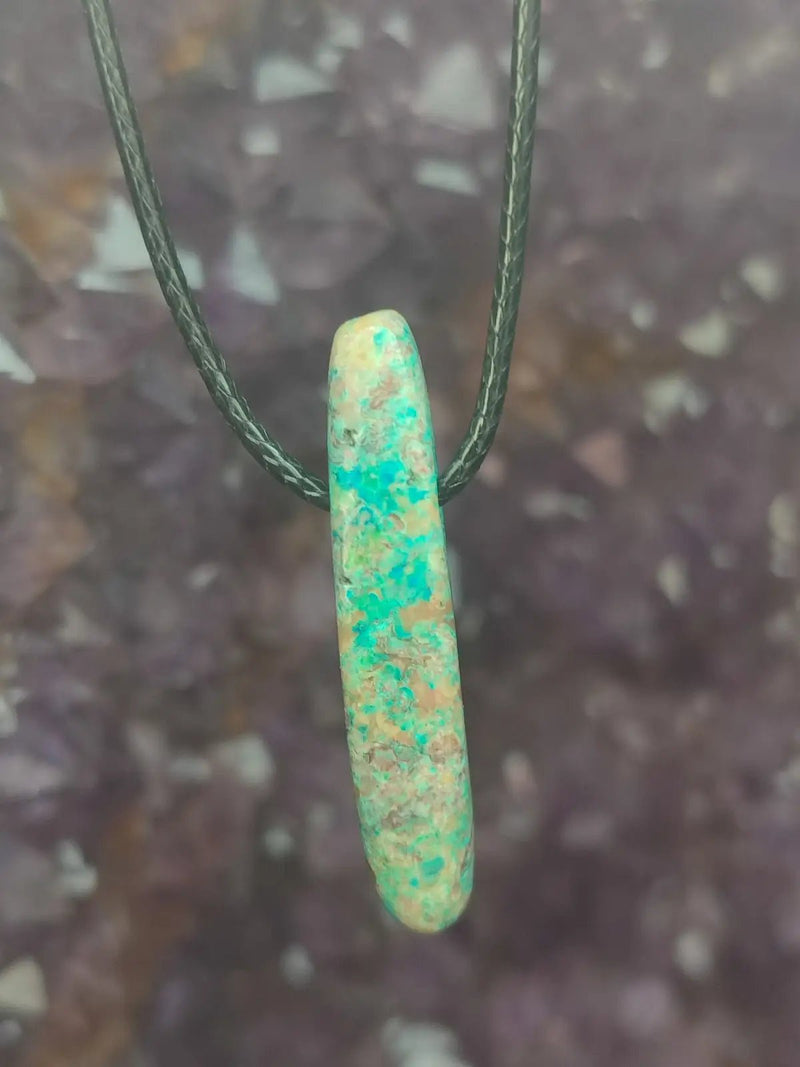 Load image into Gallery viewer, Chrysocolle-Malachite Authentique de RDC - Pendentif - Grade Prémium Chrysocolle-Malachite pendentif
