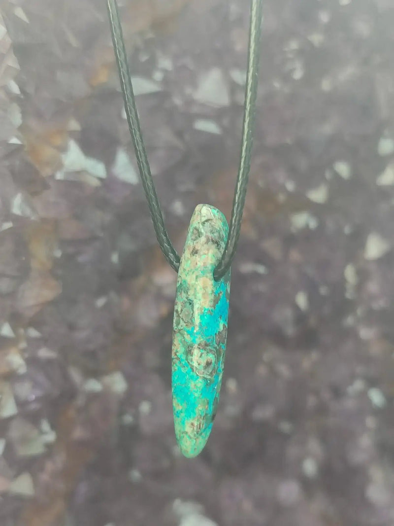 Load image into Gallery viewer, Chrysocolle-Malachite Authentique de RDC - Pendentif - Grade Prémium Chrysocolle-Malachite pendentif
