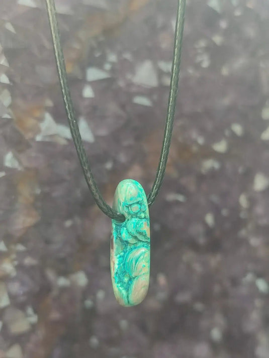 Chrysocolle-Malachite Authentique de RDC - Pendentif - Grade Prémium Chrysocolle-Malachite pendentif