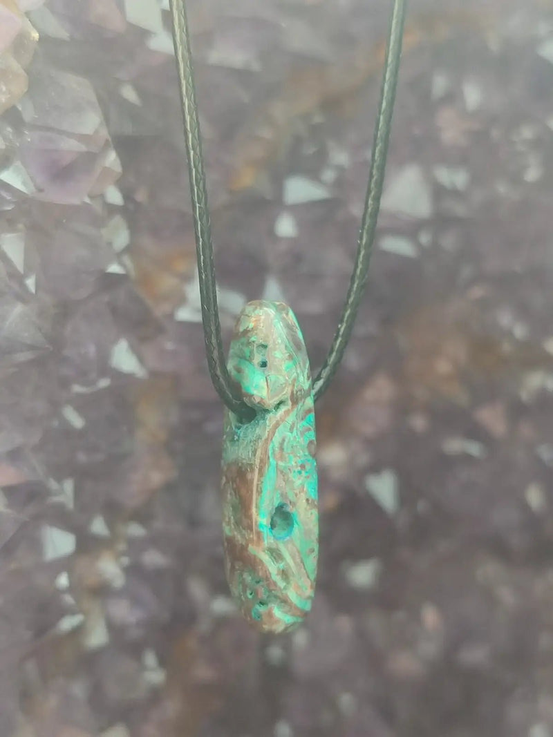Chargez l'image dans la visionneuse de la galerie, Chrysocolle-Malachite Authentique de RDC - Pendentif - Grade Prémium Chrysocolle-Malachite pendentif
