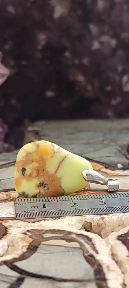 Chrysoprase citron d’Australie pendentif Grade A++++ (fourni avec cordon) Chrysoprase citron pendentif