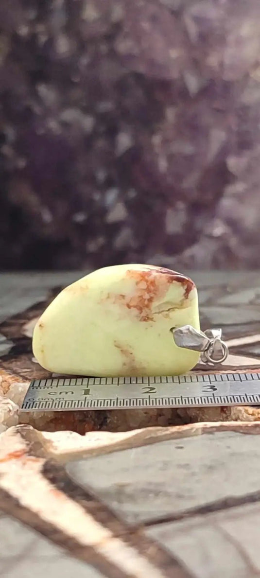 Chrysoprase citron d’Australie pendentifs Grade A++++ (fourni avec cordon) Chrysoprase citron pendentif