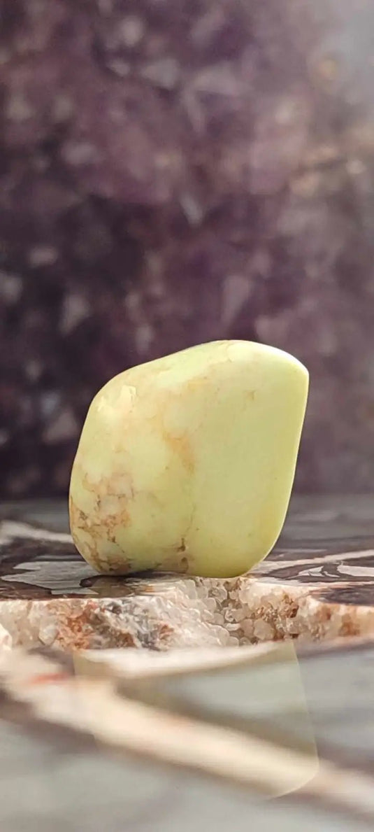 Chrysoprase citron d’australie pierre roulée grade A++++