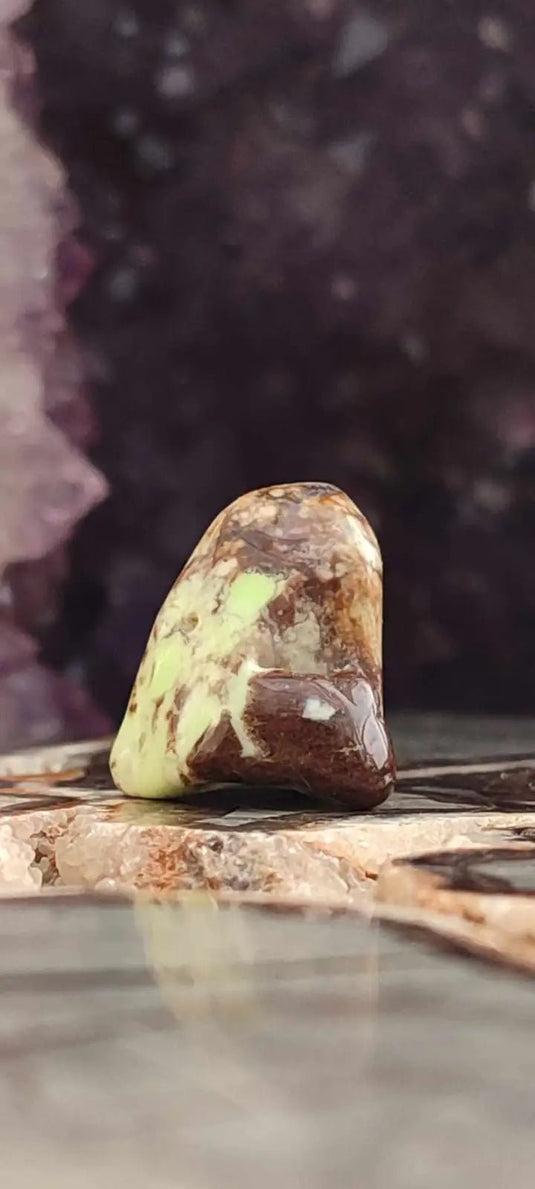 Chrysoprase citron d’Australie pierre roulée grade A++++ Chrysoprase citron pierre roulée