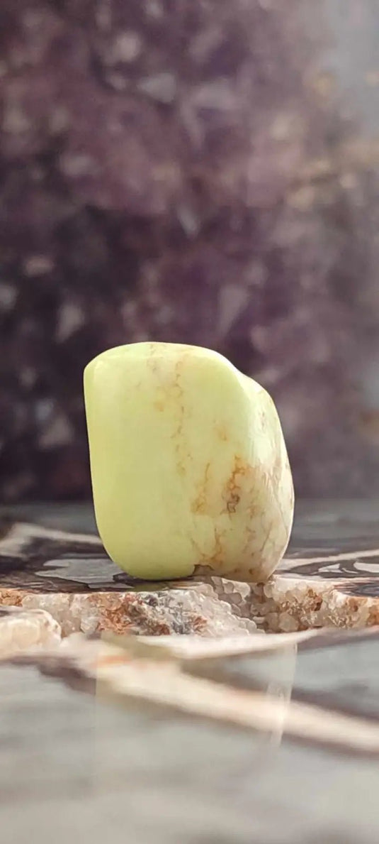 Chrysoprase citron d’australie pierre roulée grade A++++