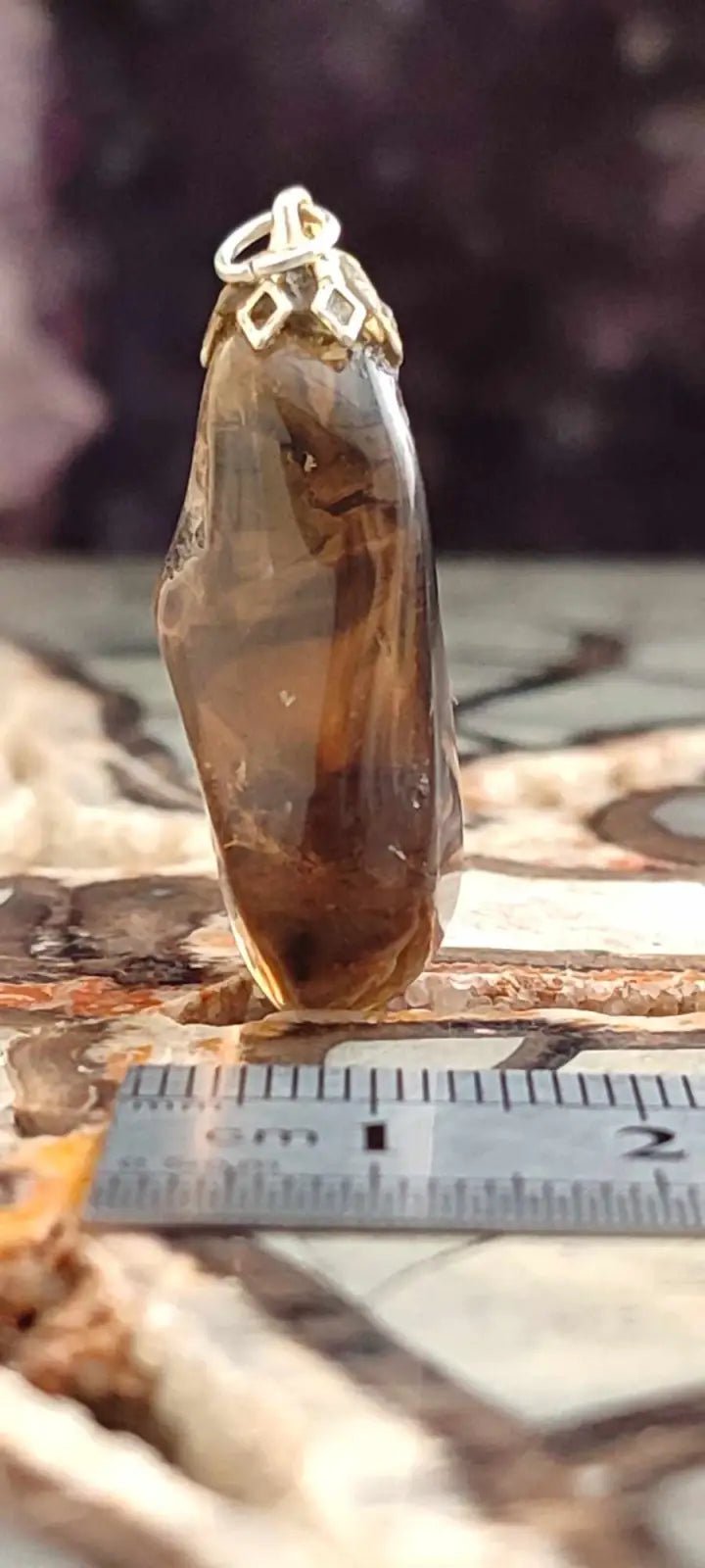 Load image into Gallery viewer, Citrine fumée naturelle et véritable du Brésil pendentif Grade A++++ (fourni avec cordon) Citrine naturelle pendentif
