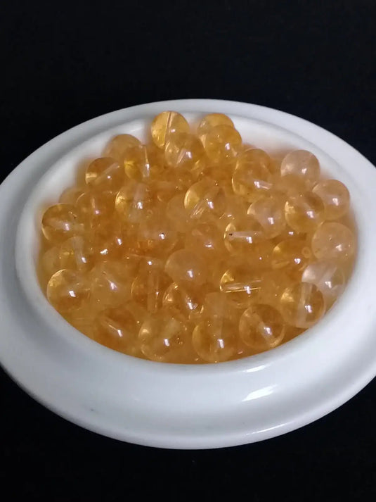 Citrine naturelle du Brésil perle Grade A++++ Prix perle à l’unité Diamètre 8mm Citrine naturelle perle 8mm