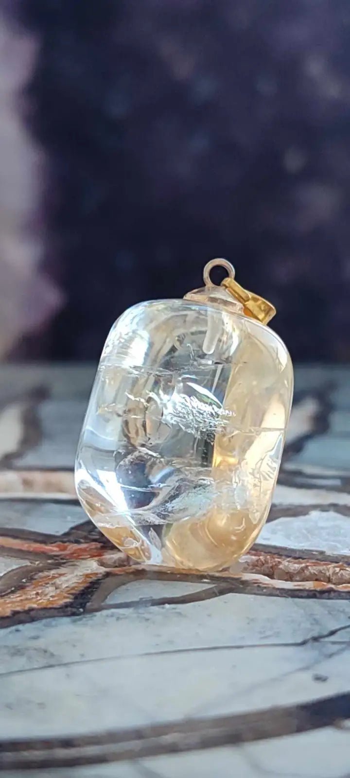 Load image into Gallery viewer, Citrine naturelle et véritable du Brésil pendentif Grade A++++ (fourni avec cordon) Citrine naturelle pendentif
