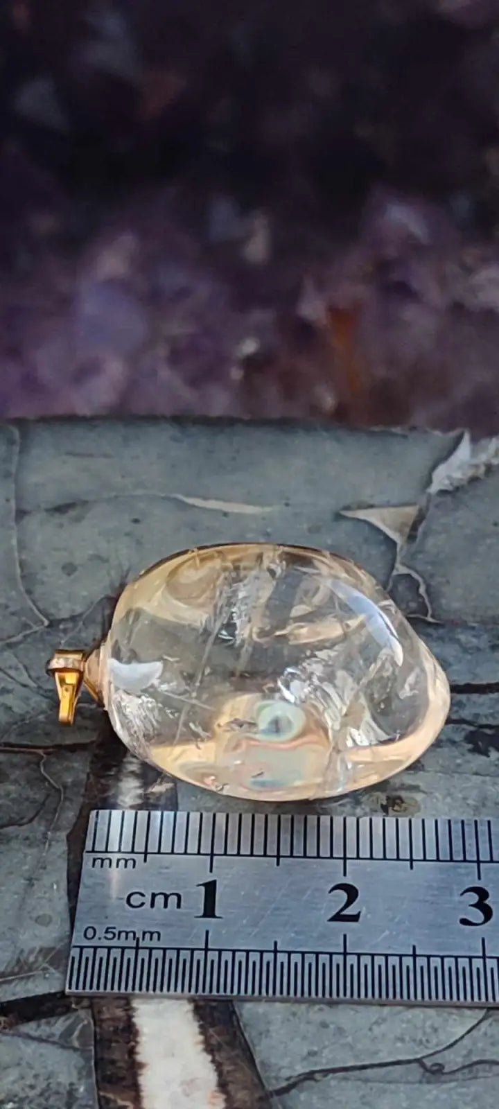 Load image into Gallery viewer, Citrine naturelle et véritable du Brésil pendentif Grade A++++ (fourni avec cordon) Citrine naturelle pendentif
