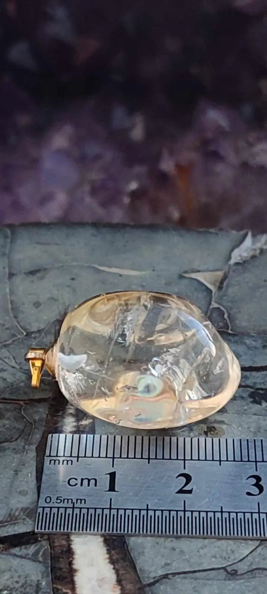 Citrine naturelle et véritable du Brésil pendentif Grade A++++ (fourni avec cordon) Citrine naturelle pendentif