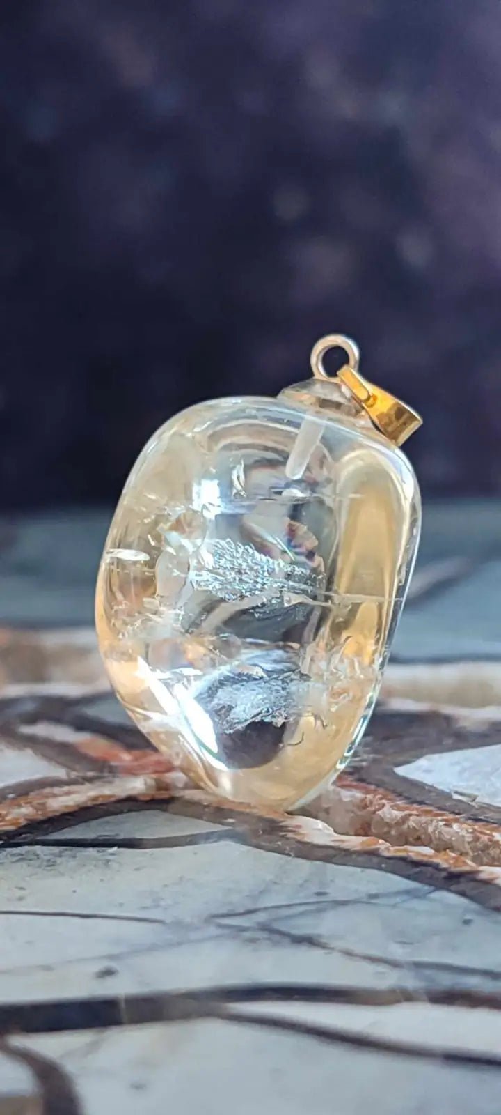 Load image into Gallery viewer, Citrine naturelle et véritable du Brésil pendentif Grade A++++ (fourni avec cordon) Citrine naturelle pendentif
