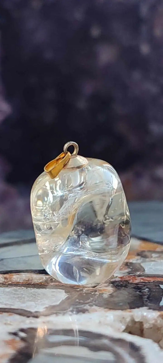 Citrine naturelle et véritable du Brésil pendentif Grade A++++ (fourni avec cordon) Citrine naturelle pendentif