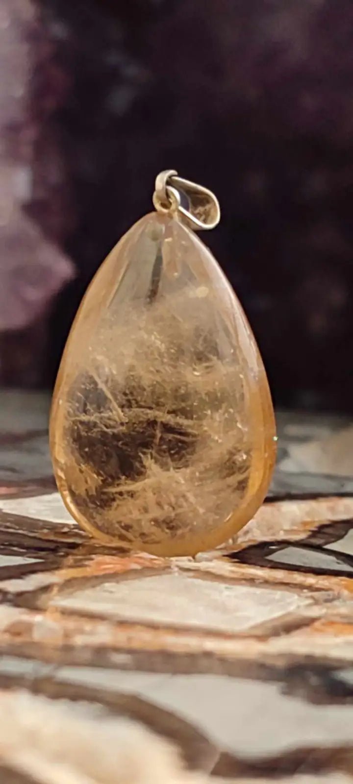 Load image into Gallery viewer, Citrine naturelle et véritable du Brésil pendentif Grade A++++ (fourni avec cordon) Citrine naturelle pendentif
