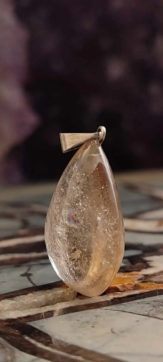 Citrine naturelle et véritable du Brésil pendentif Grade A++++ (fourni avec cordon) Citrine naturelle pendentif