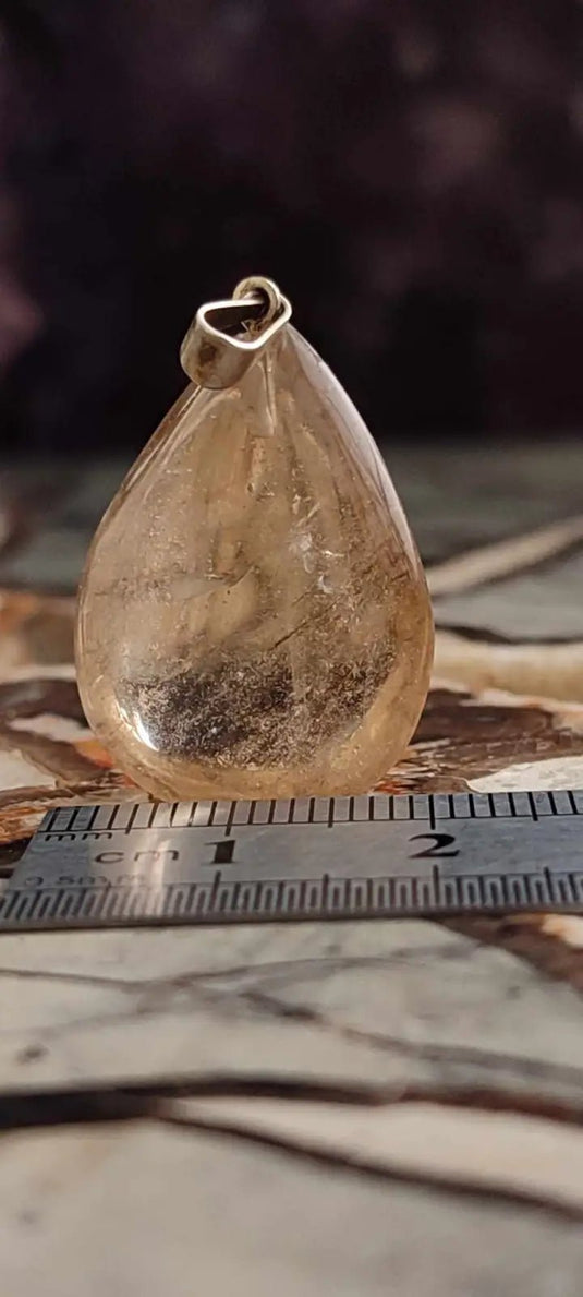 Citrine naturelle et véritable du Brésil pendentif Grade A++++ (fourni avec cordon) Citrine naturelle pendentif