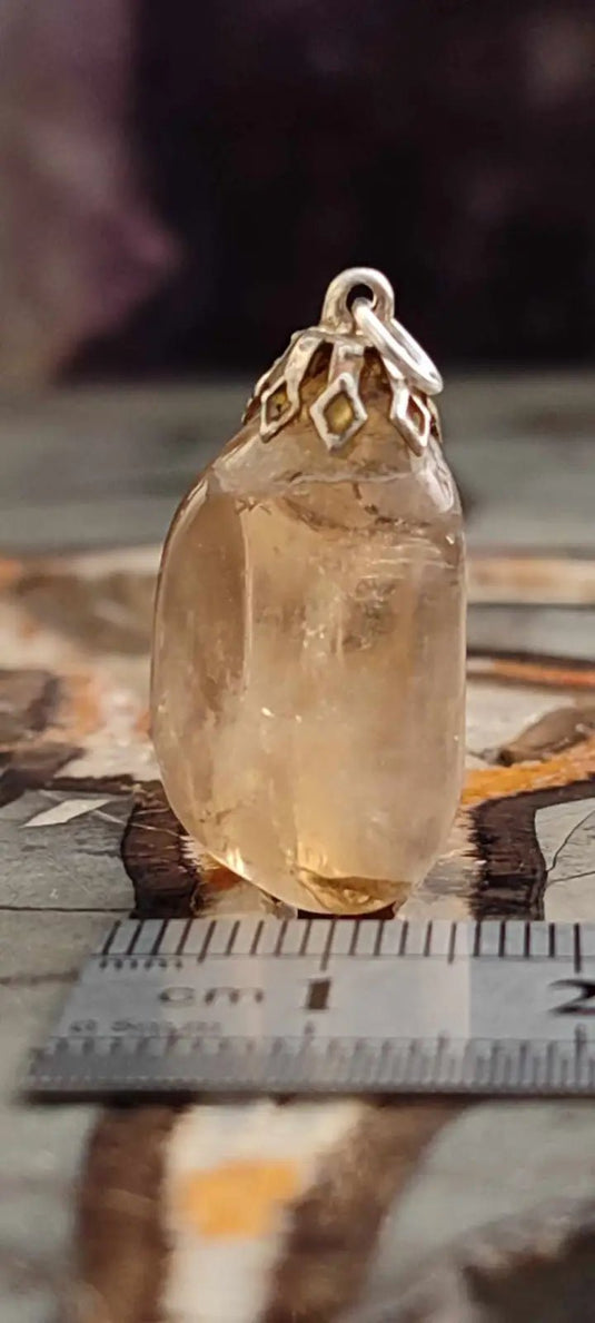 Citrine naturelle et véritable du Brésil pendentif Grade A++++ (fourni avec cordon) Citrine naturelle pendentif