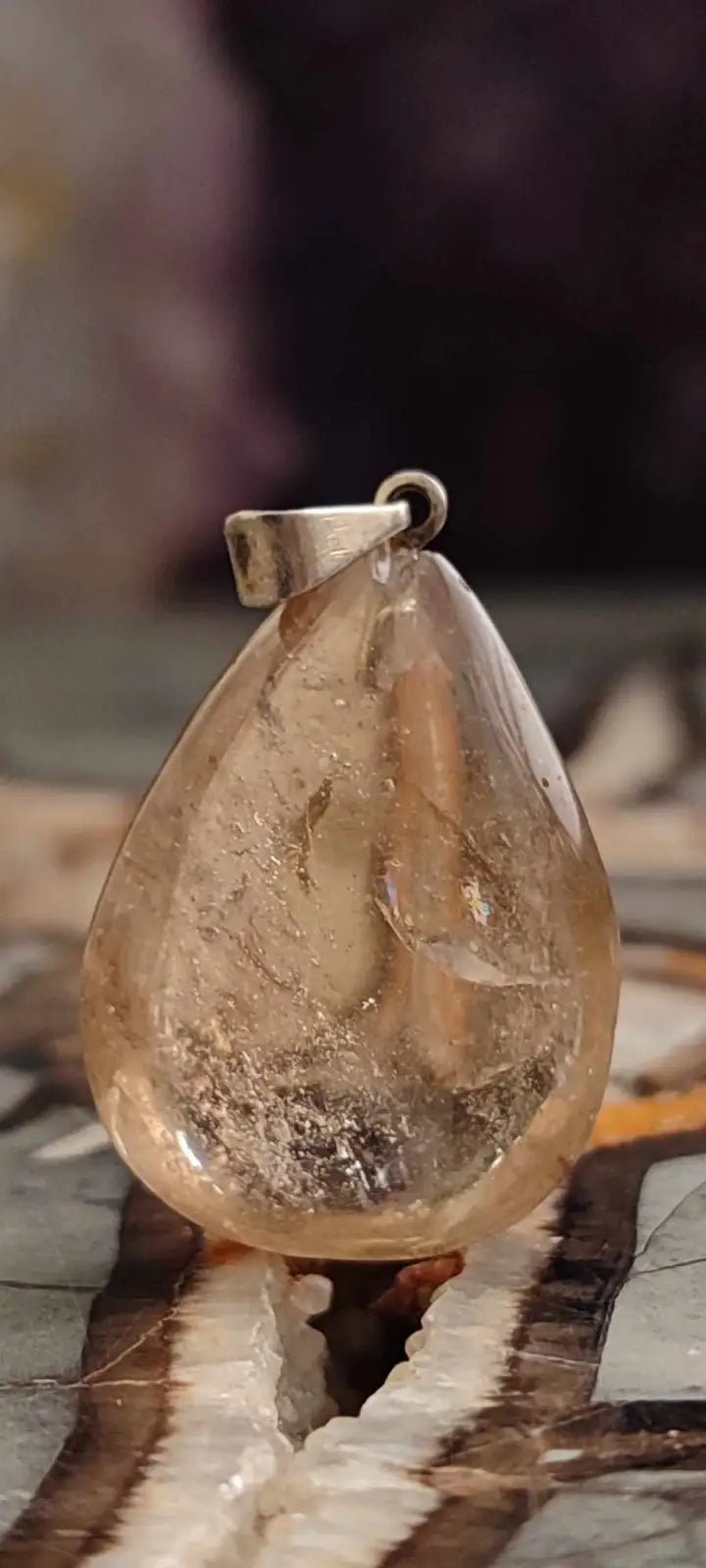 Load image into Gallery viewer, Citrine naturelle et véritable du Brésil pendentif Grade A++++ (fourni avec cordon) Citrine naturelle pendentif
