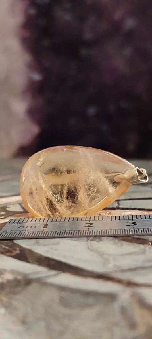 Citrine naturelle et véritable du Brésil pendentif Grade A++++ (fourni avec cordon) Citrine naturelle pendentif