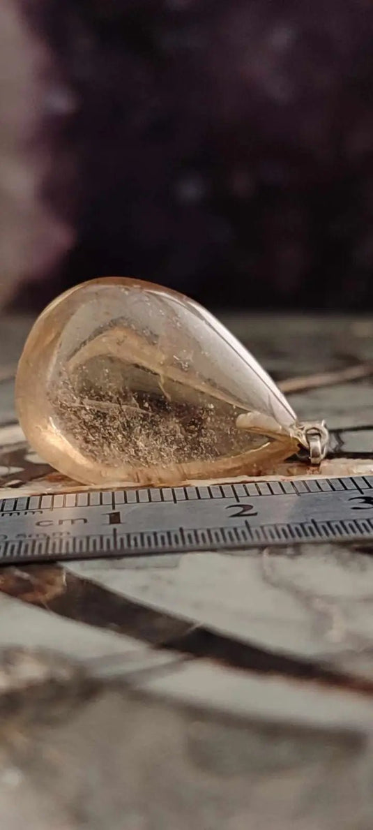 Citrine naturelle et véritable du Brésil pendentif Grade A++++ (fourni avec cordon) Citrine naturelle pendentif