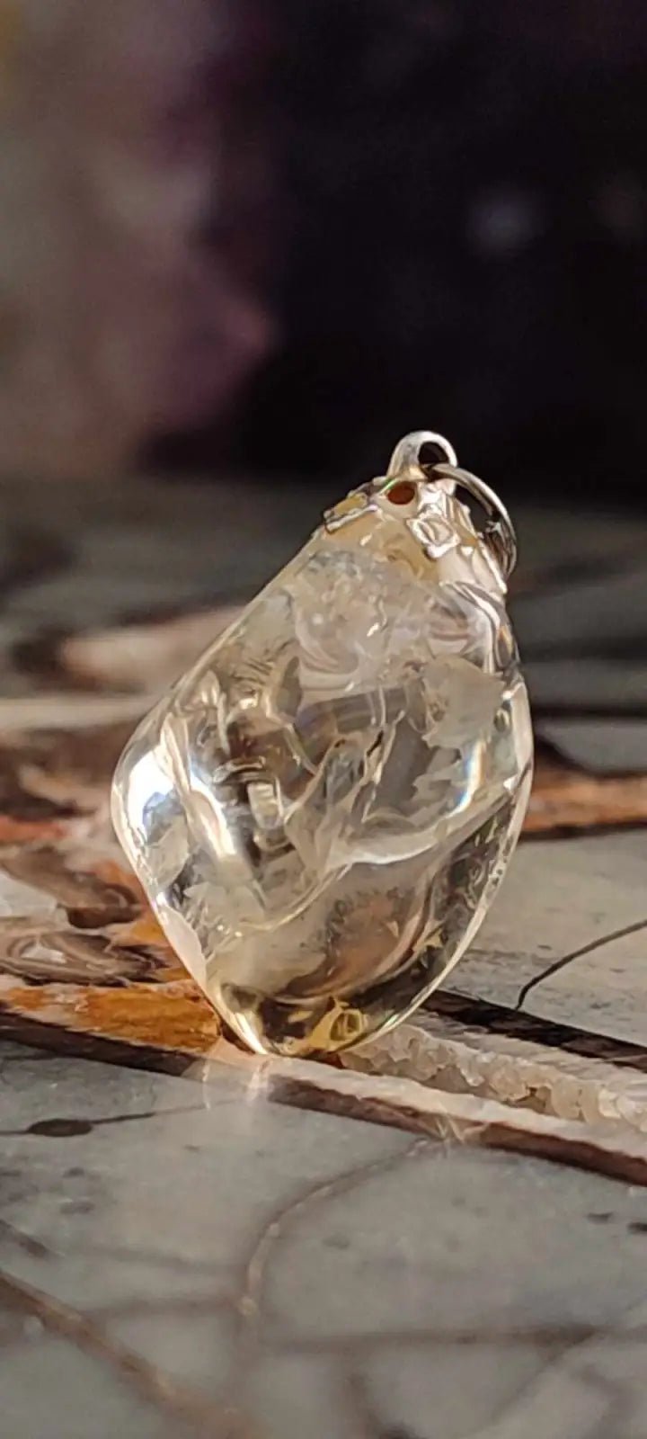 Load image into Gallery viewer, Citrine naturelle et véritable du Brésil pendentif Grade A++++ (fourni avec cordon) Citrine naturelle pendentif
