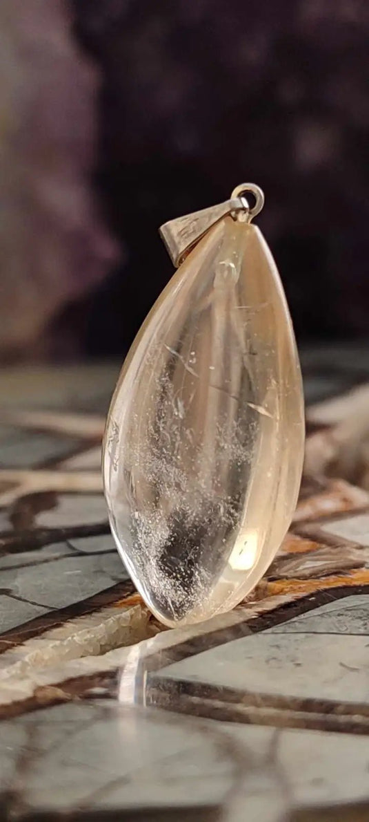 Citrine naturelle et véritable du Brésil pendentif Grade A++++ (fourni avec cordon) Citrine naturelle pendentif