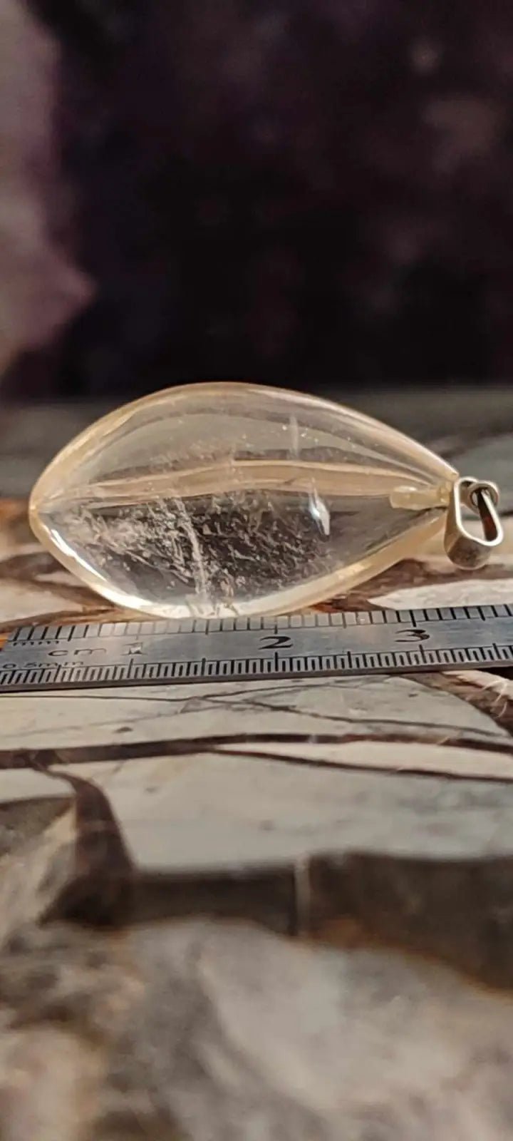 Load image into Gallery viewer, Citrine naturelle et véritable du Brésil pendentif Grade A++++ (fourni avec cordon) Citrine naturelle pendentif
