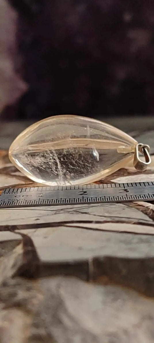 Citrine naturelle et véritable du Brésil pendentif Grade A++++ (fourni avec cordon) Citrine naturelle pendentif