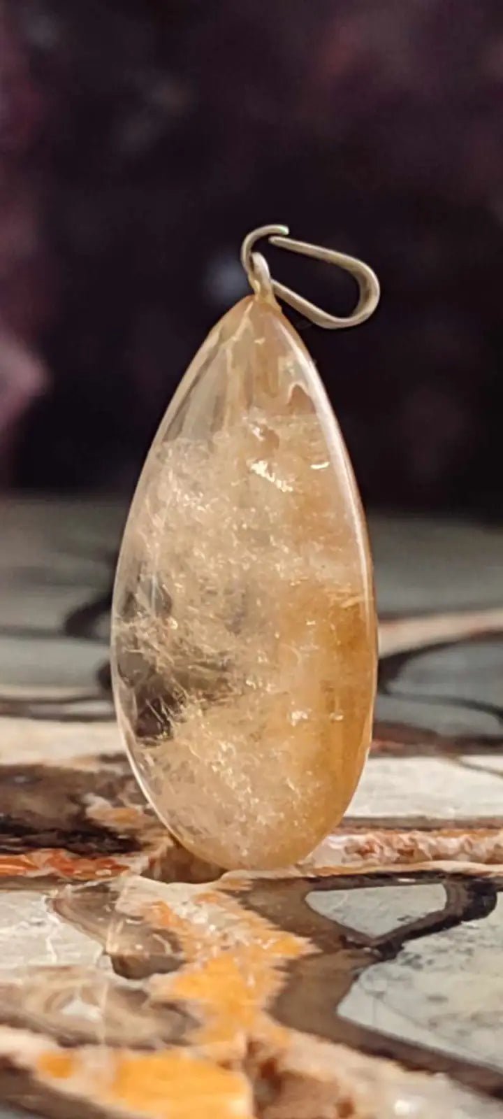 Load image into Gallery viewer, Citrine naturelle et véritable du Brésil pendentif Grade A++++ (fourni avec cordon) Citrine naturelle pendentif

