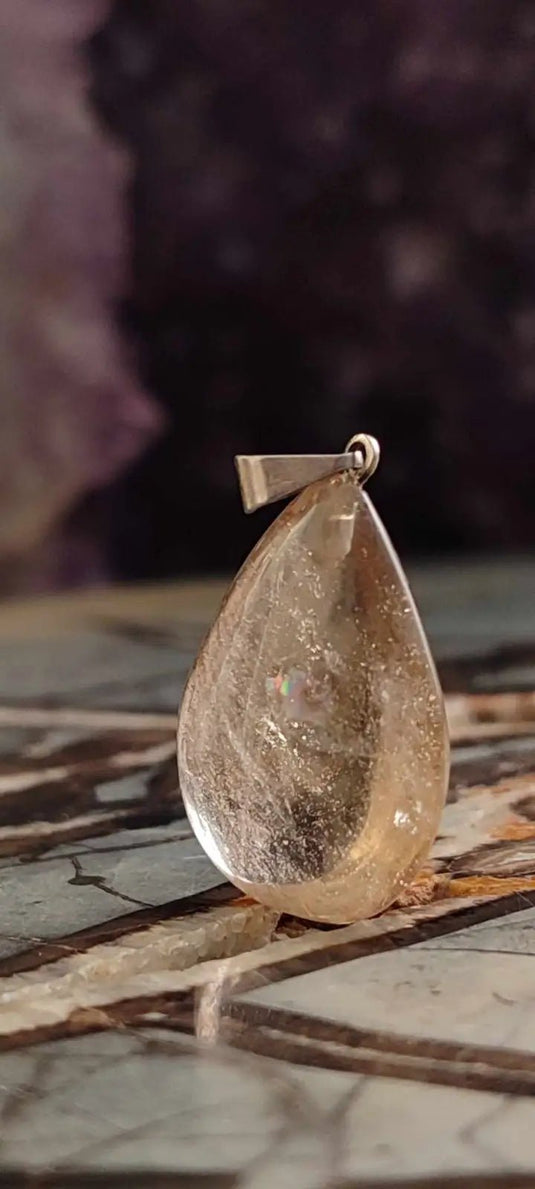 Citrine naturelle et véritable du Brésil pendentif Grade A++++ (fourni avec cordon) Citrine naturelle pendentif