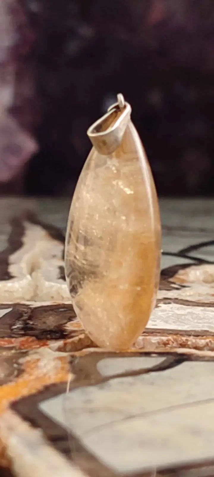 Load image into Gallery viewer, Citrine naturelle et véritable du Brésil pendentif Grade A++++ (fourni avec cordon) Citrine naturelle pendentif
